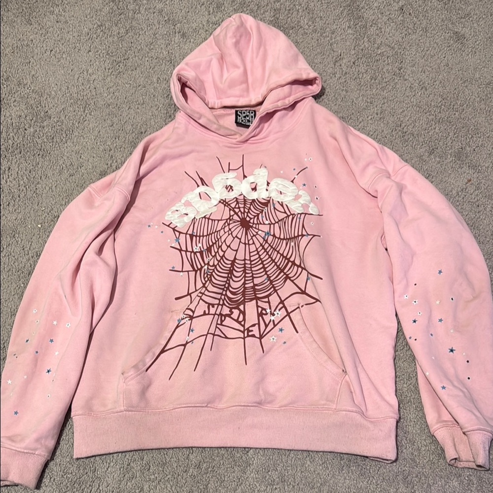 Pink Sp5der OG web hoodie